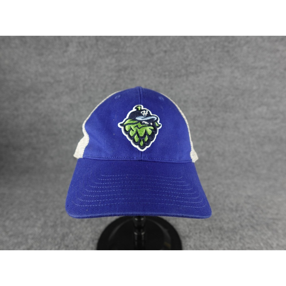 47 Brand‎ Hillsboro Hops Royal Blue Mesh Trucker Hat Hops Logo Adjustable OSFA